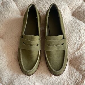 Anne Klein Olive Green Loafers